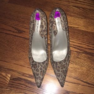 Nine West cheetah printed pointy-toe 3 inch heel